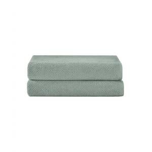 NEW UNDER THE CANOPY textured organic 2 piece bath towel set in lichen